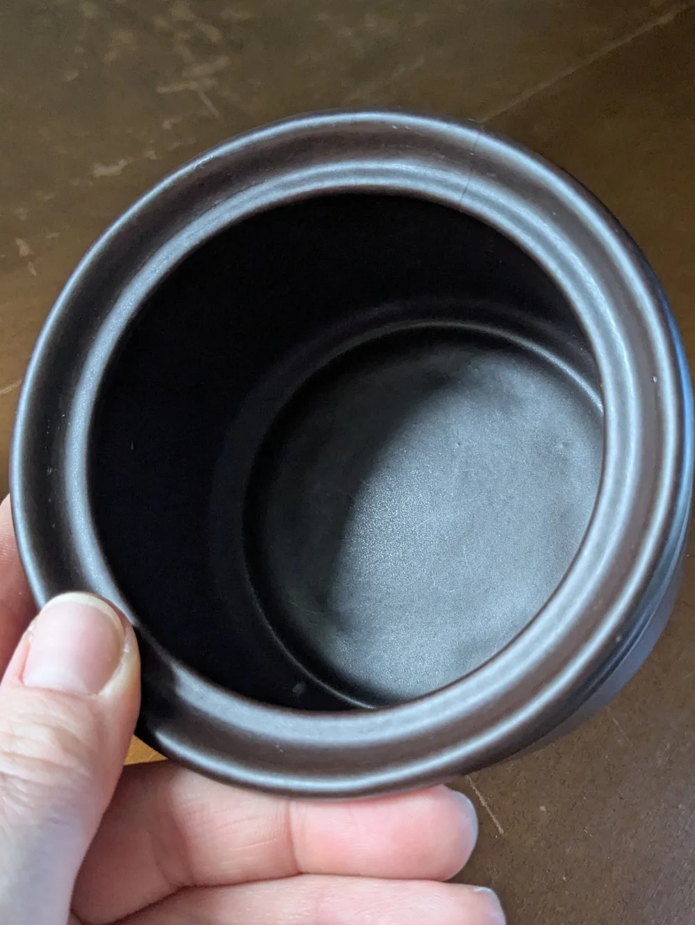 Vintage Doverstone England Heather Dark Brown Stoneware Sugar Dish W/ Lid EUC